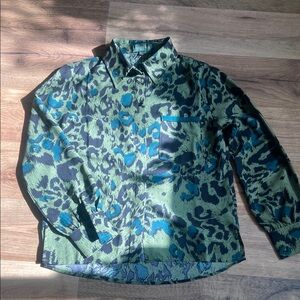 Signature Vibrant Green and Blue Shirt Jacket